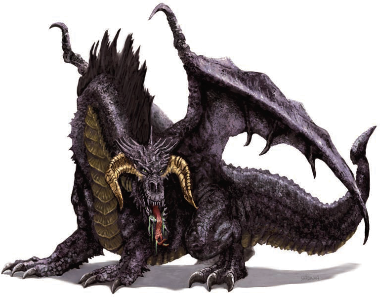 Dungeons & Dragons Black - Dungeons And Dragons Dragon (812x651), Png Download