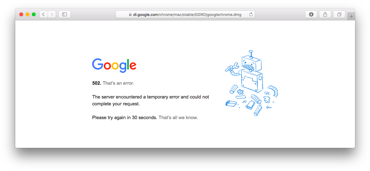 2017 02 17 Google 502 Chrome Dl - Google Error Page 400 (1199x558), Png Download