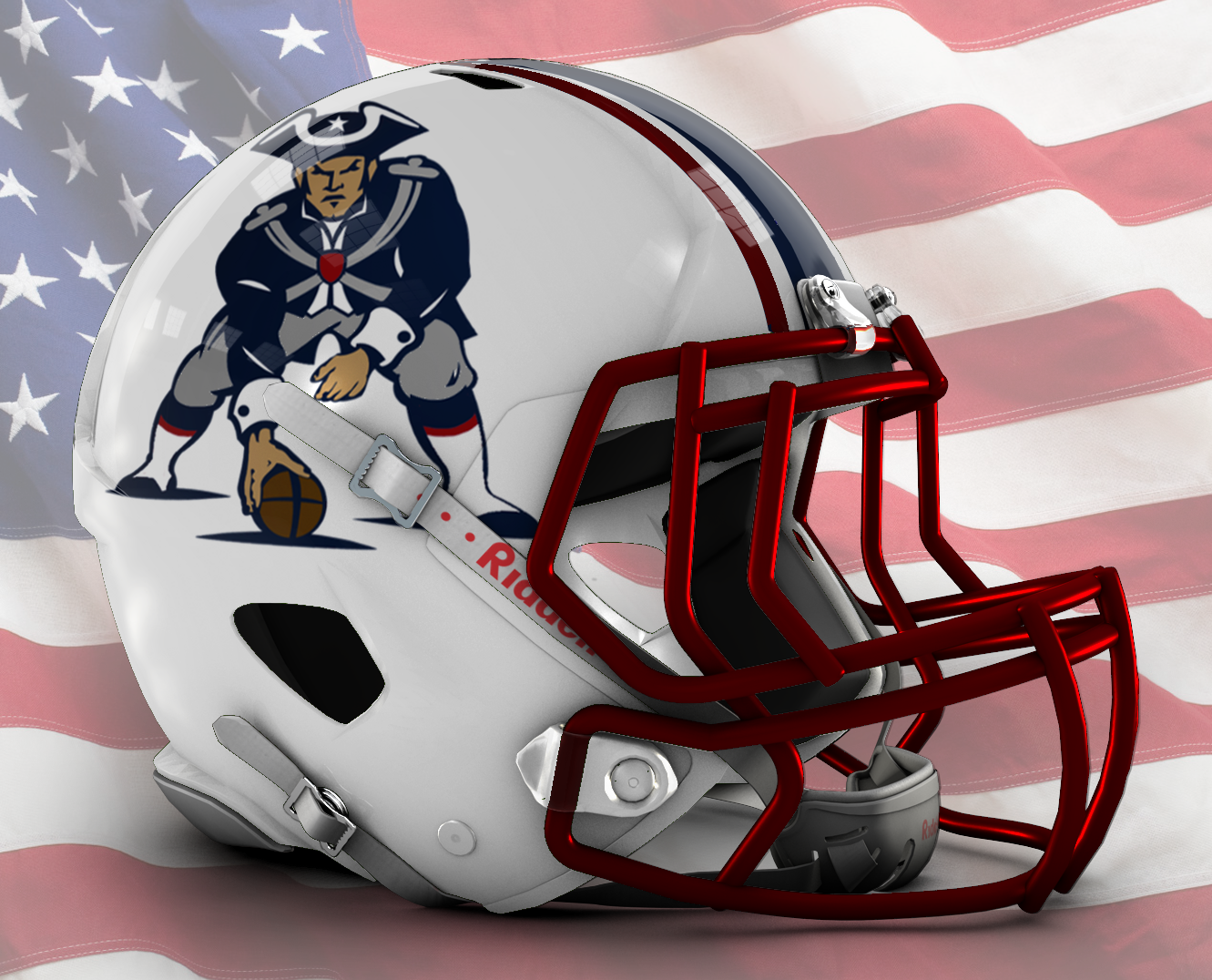 Updated Pat Patriot Idea - New England Patriots Old Helmet (1331x1076), Png Download