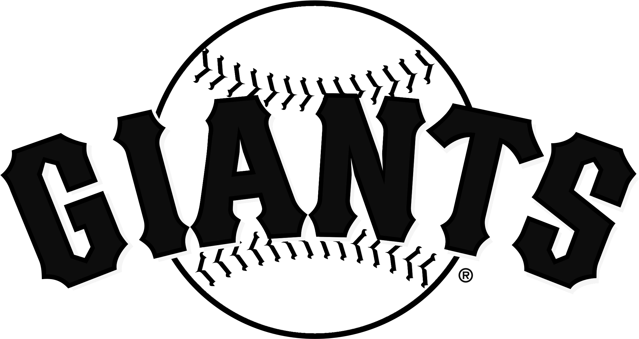 San Francisco Giants Logo Black And White (2400x1173), Png Download