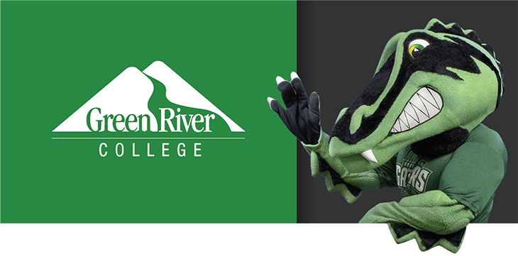 Image Of Green River College Mascot Slater The Gator - Green River Community College (730x361), Png Download