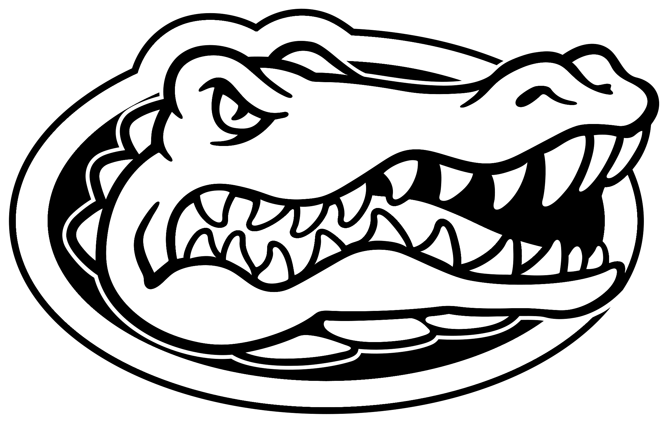 Florida Gators Logo Png Transpa Svg Vector Freebie - Florida Gators Logo Black And White (2400x1597), Png Download