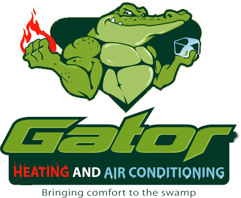 Gator Heating And Air Conditioning Service Logo - Heat (470x386), Png Download