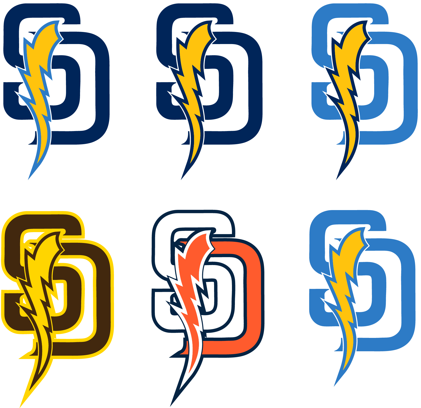 San Diego Padre Logo Mixed With A Bolt - Javier Morales (1699x1647), Png Download