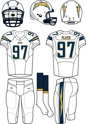 San Diego Chargers - New York Jets Home Uniform (348x500), Png Download