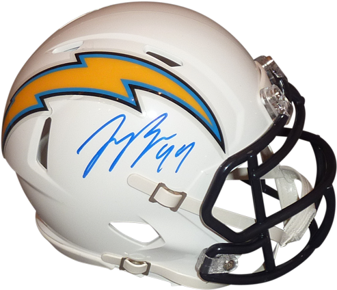 Joey Bosa Autographed San Diego Chargers Mini Helmet - Joey Bosa Autographed Mini Helmet - Speed Jsa (500x500), Png Download