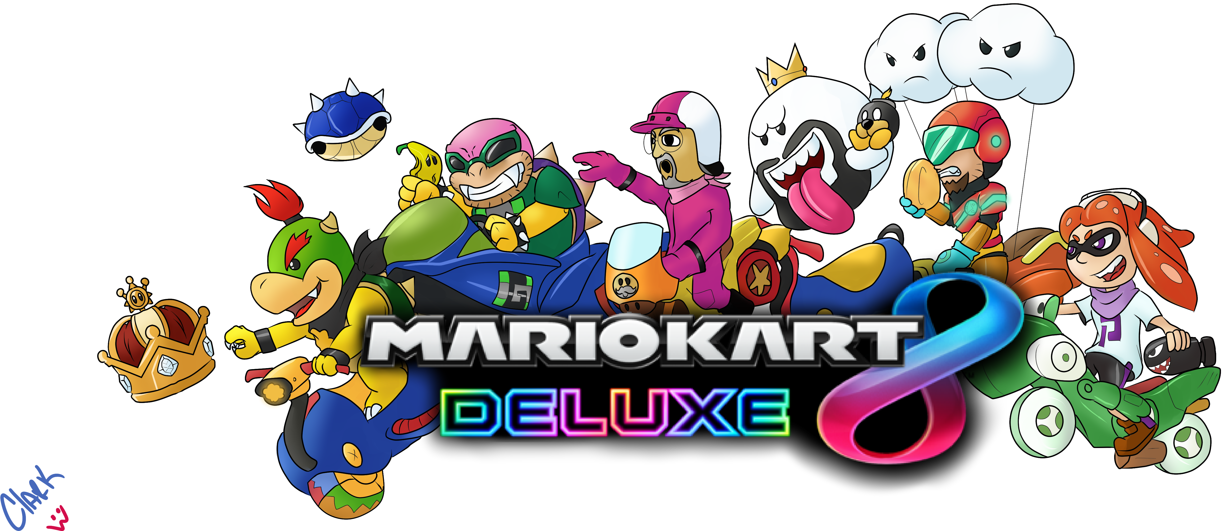 Fan Artmario - Mario Kart 8 Deluxe Nintendo Switch (5653x2388), Png Download