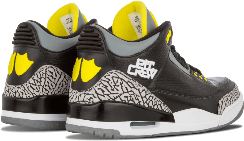 Logos On The Sides, And Duck Feet On The Back - Wholesale Air Retro 3 Men Sport Blue Infrared 23 Black (1000x600), Png Download