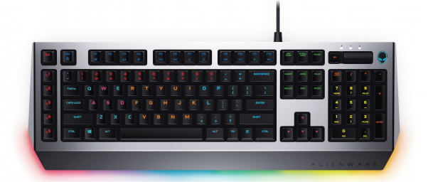 Alienware E3 Pro Gaming Keyboard - Alienware Pro Gaming Keyboard Aw768 (602x256), Png Download