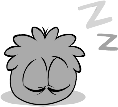 250 × 240 Pixels - Club Penguin Sleeping Puffle (500x480), Png Download