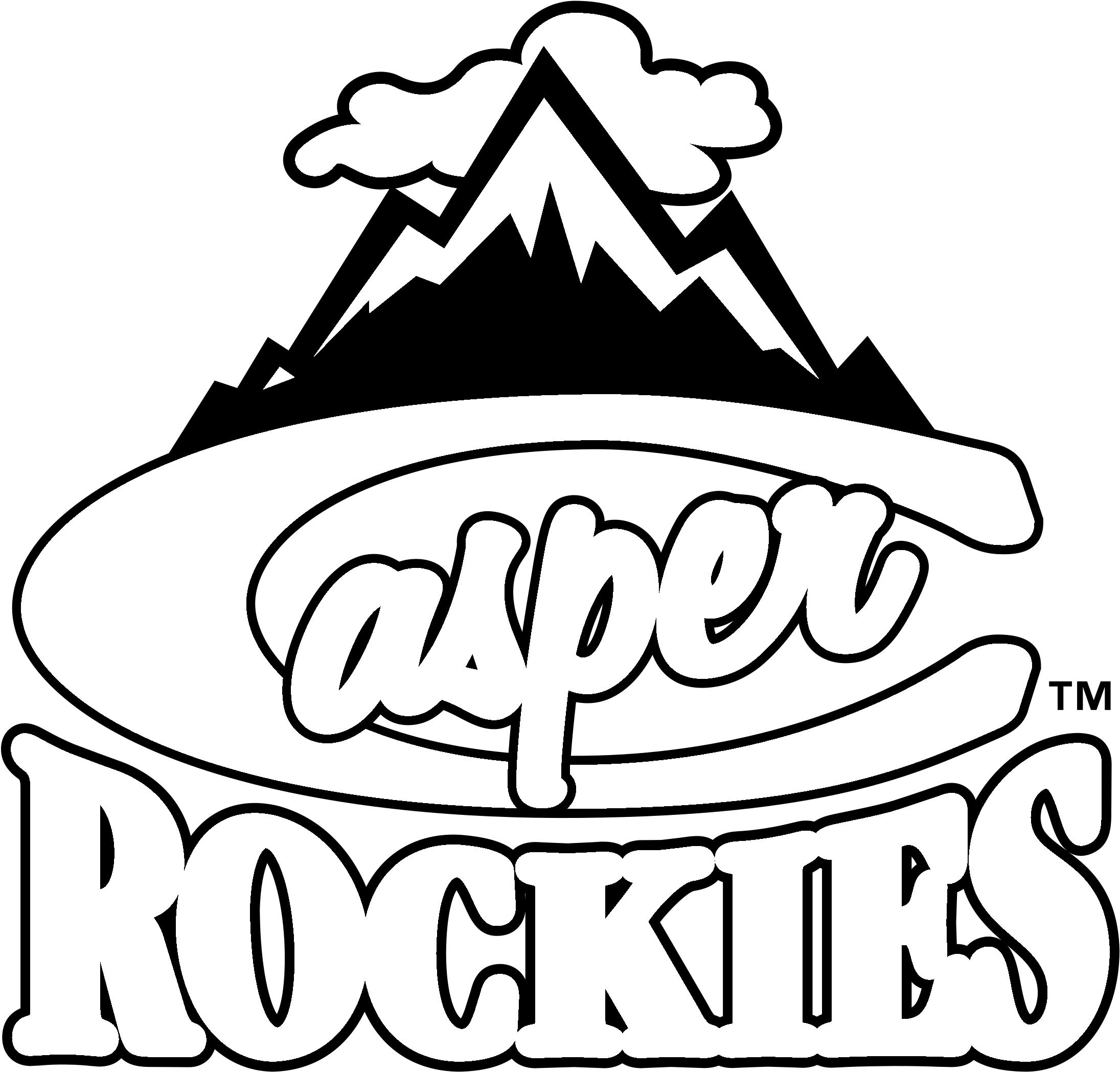Casper Rockies Logo Black And White - Casper Rockies (2400x2400), Png Download