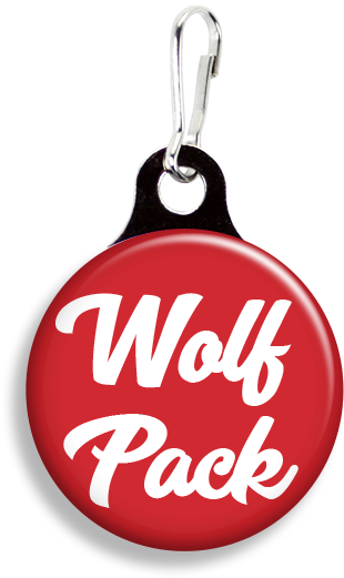 Nc State Wolfpack - Zoogee Pzp1ds-b - Zipper Pulls 3/4" Metal Back (353x530), Png Download