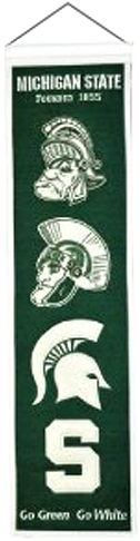 Michigan State Spartans Logo Evolution Heritage Banner - Michigan State Heritage Banner (500x500), Png Download