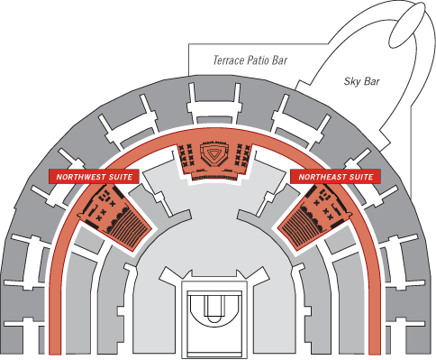 Premium Seating Legends Chart - Amway Center Chase Suites (484x399), Png Download