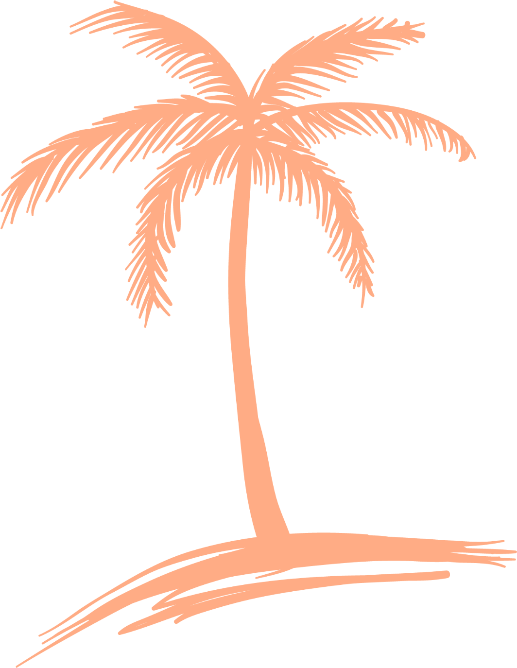Peach Palm Tree Logo - Beach Palm Trees Drawings (1500x1500), Png Download