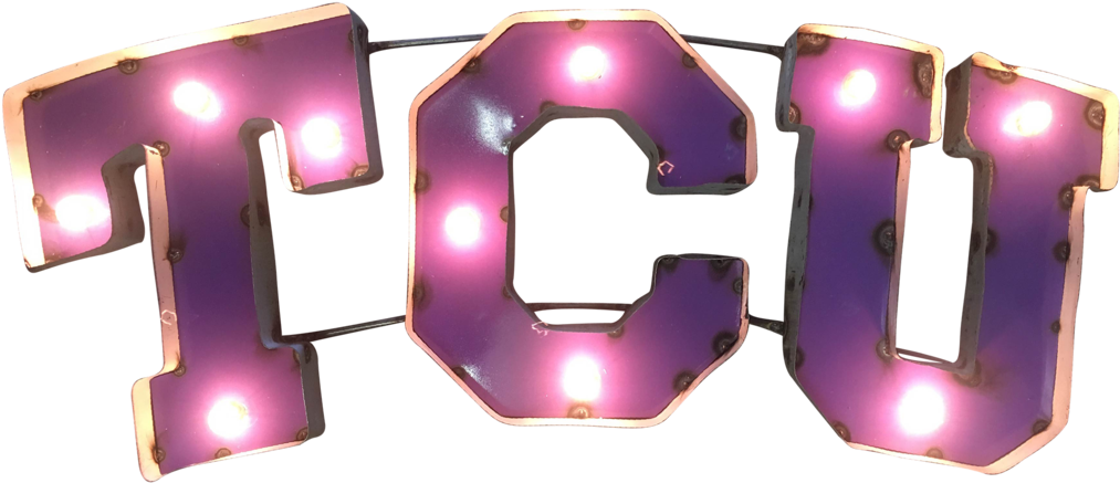Texas Christian University "tcu" Lighted Recycled Metal - Texas Christian University (1024x1024), Png Download