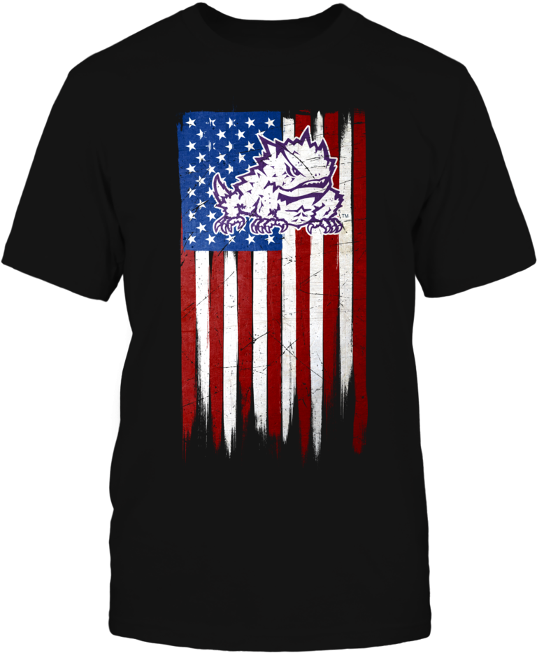 Grunge American Flag Tcu Horned Frogs T Shirt - Tcu Horned Frogs (1000x1000), Png Download