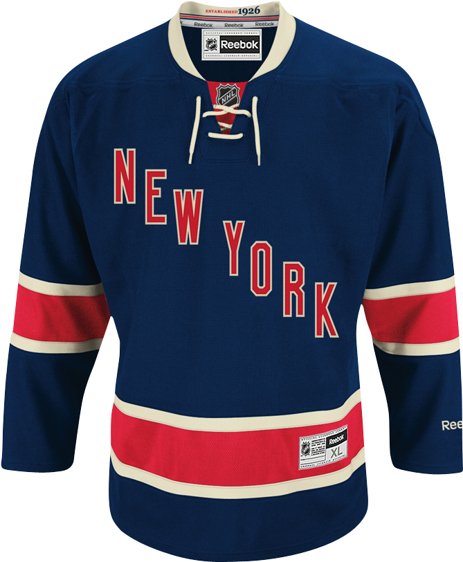 Reebok New York Rangers Third Adult's Jersey Blank - Custom New York Rangers Navy Blue Premier Third Jersey (850x850), Png Download