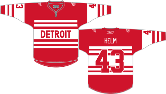 As Suggested By George Malik, This One Is Another Familiar - Detroit Red Wings Retro Jerseys (550x325), Png Download