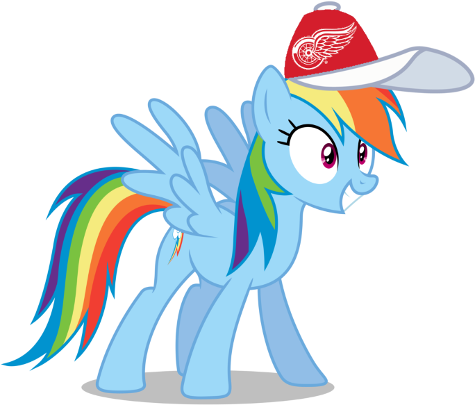Rainbow Dash Images Rainbow Dash Wearing A Detroit - Friendship Is Magic Rainbow Dash (801x687), Png Download