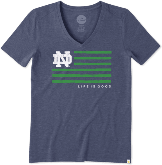 Women's Notre Dame Flag Cool Vee - Notre Dame Womans T Shirts (570x570), Png Download