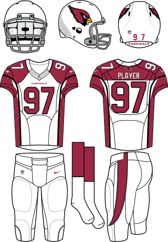 Arizona Cardinals Uniform - Indianapolis Colts Home Uniform (348x500), Png Download