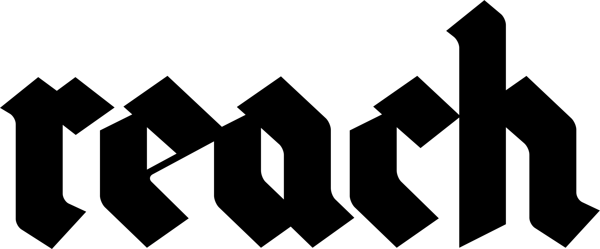 Reach Logo [png] - Monstercat Font (2383x988), Png Download