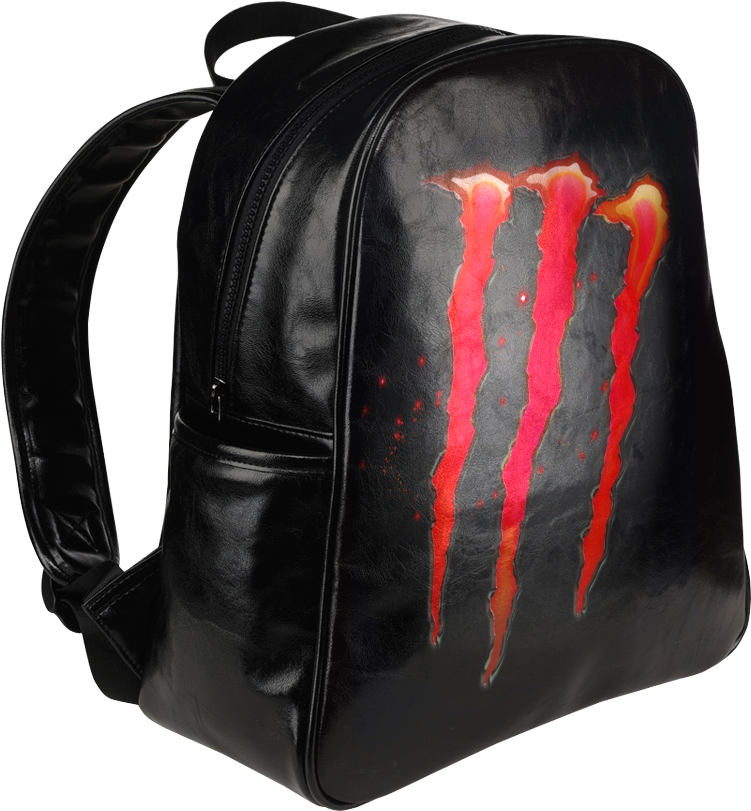 Psylocke Genuine Leather Hiking Backpack With Red Monster (1000x1000), Png Download