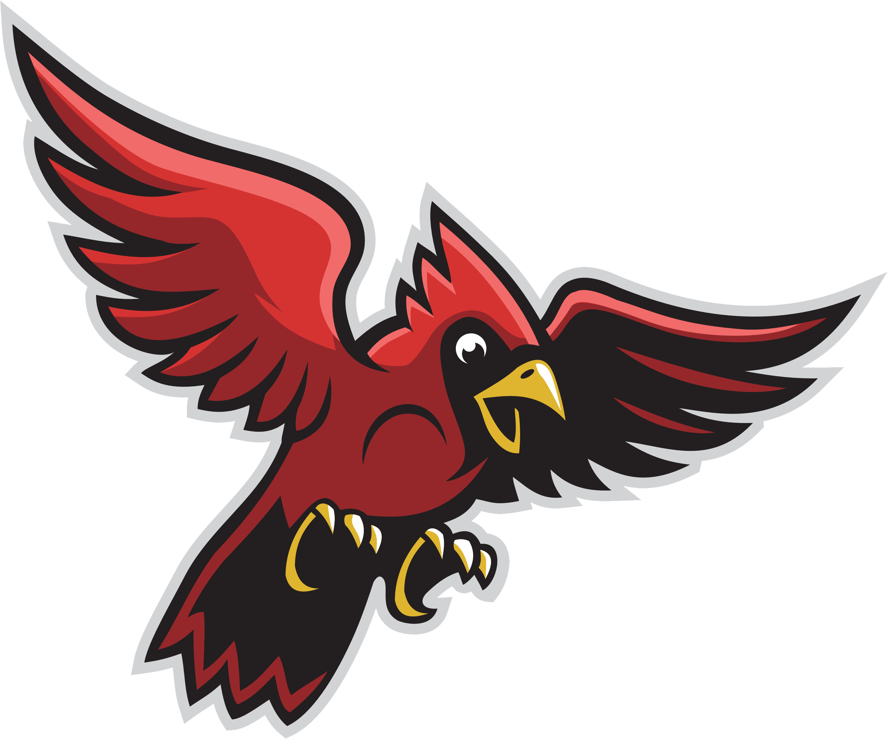 Sandy Valley Cardinals - Flying Cardinal (3000x2498), Png Download