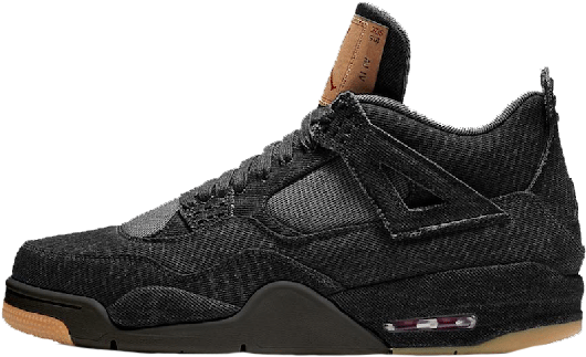 Jumpman Logo Embedded - Jordan 4 Levis Black (640x387), Png Download