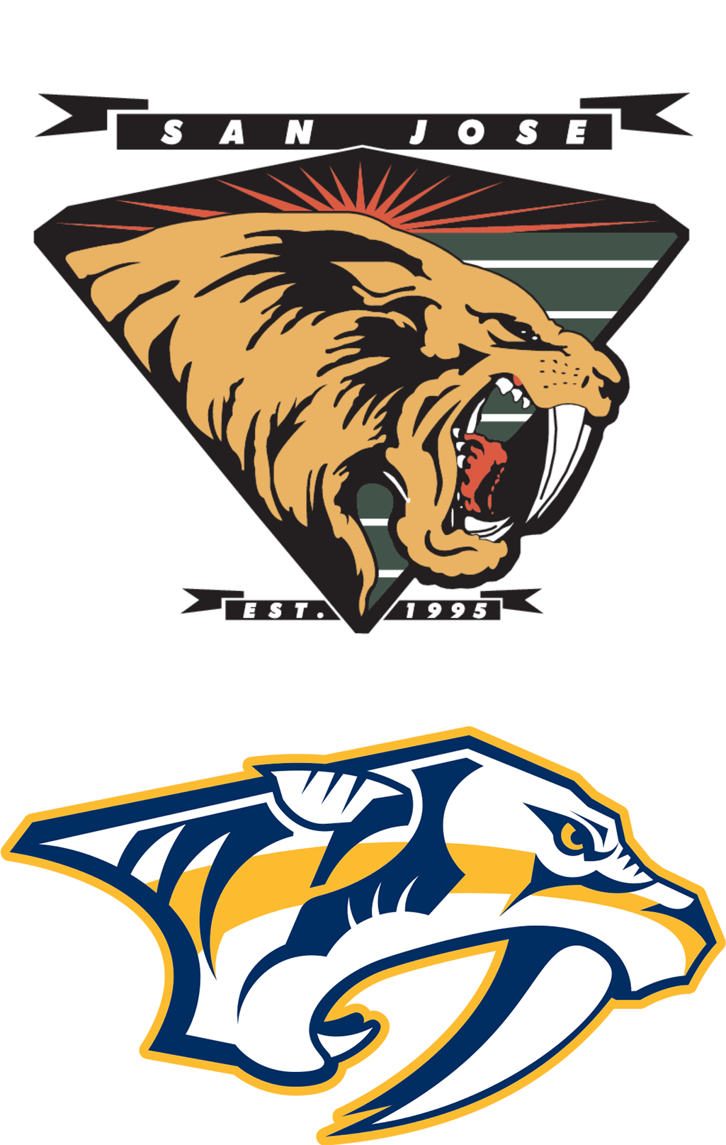 Sabercats-predators Logo - Nashville Predators Logo (1024x1631), Png Download