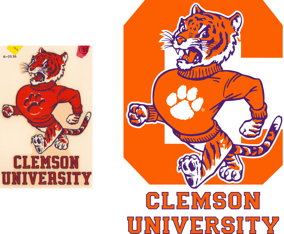 Clemson Vintage - Clemson University Mascot Logo (991x818), Png Download