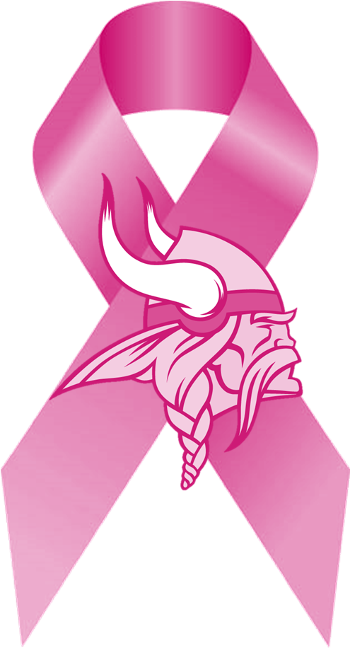 Vikings Logo - Vikings Breast Cancer Ribbon (494x938), Png Download