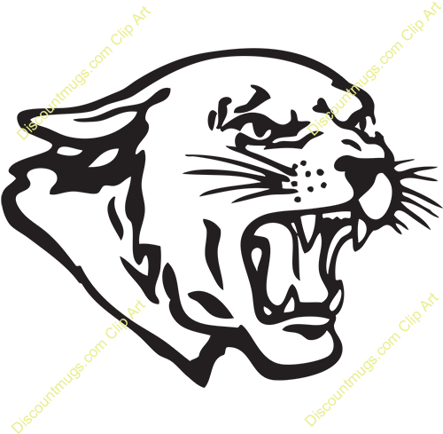 Panther Head Drawing - Cougar Head Clip Art (500x500), Png Download