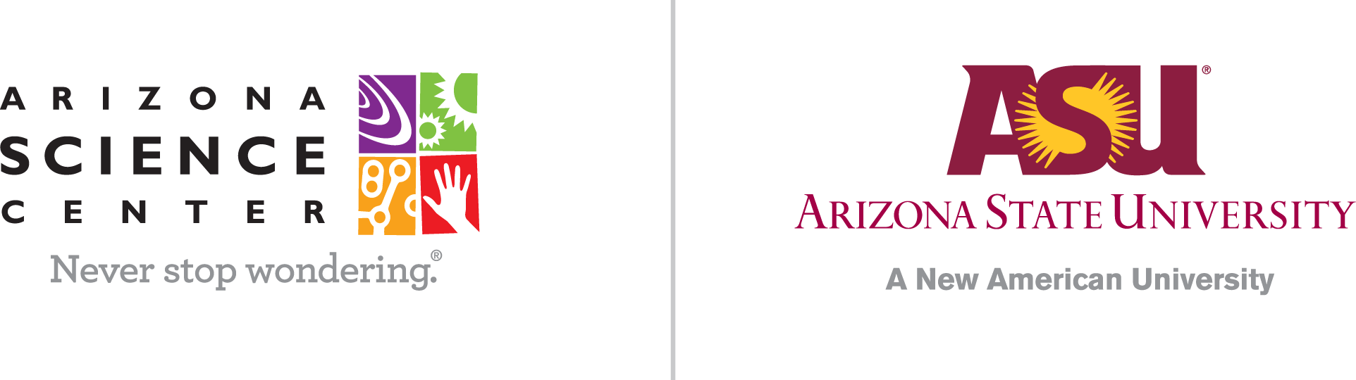 Arizona Science Center Asu Partnership Logo - Arizona State University (1924x540), Png Download
