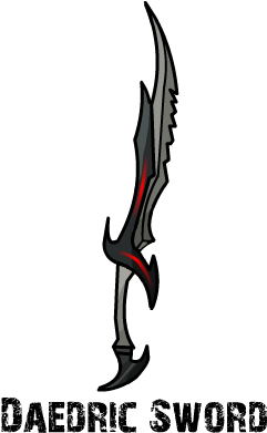 Skyrim Nexus - Skyrim Daedric Sword Drawing (550x400), Png Download
