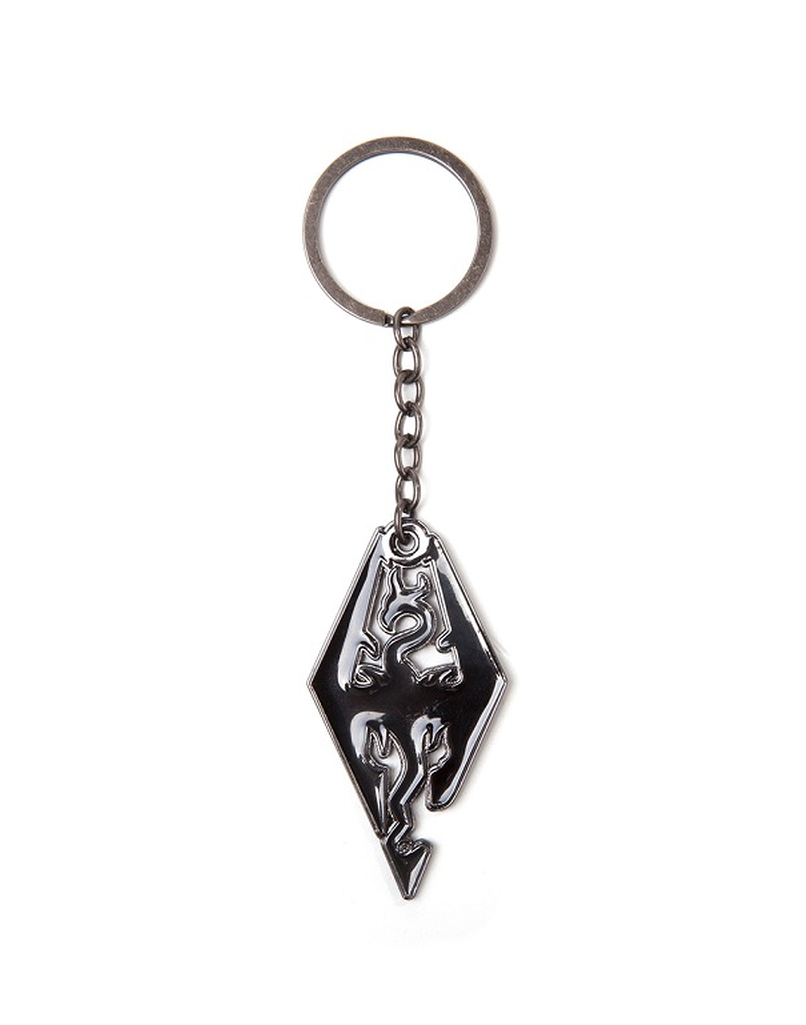 Skyrim - Dragon Logo Metal Keychain (1024x1024), Png Download