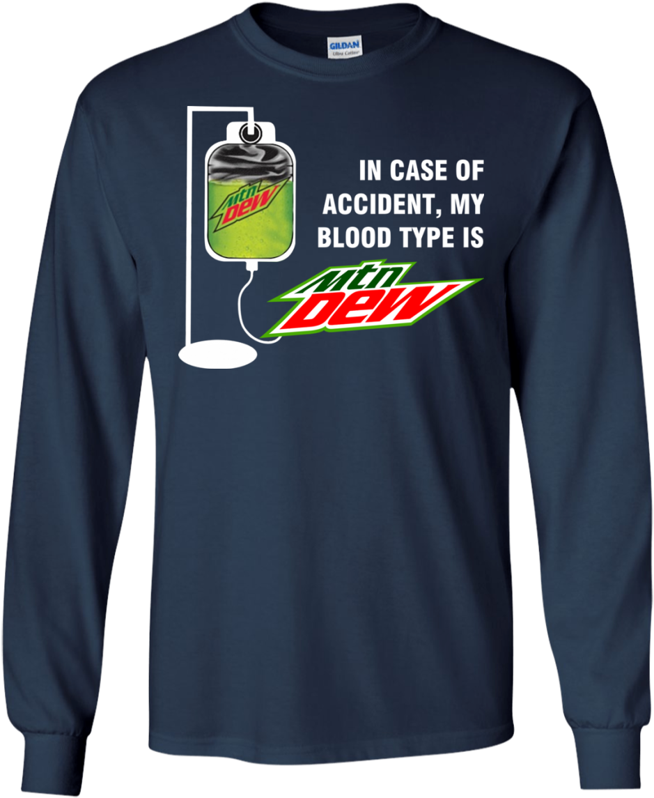 In Case Of Accident, My Blood Type Is Mountain Dew - Jurassic Park World T Shirt (1155x1155), Png Download
