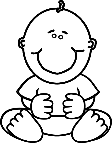 Baby Boy Clip Art At Clker Vector Clip Art Online, - Baby Clipart Black And White (468x597), Png Download