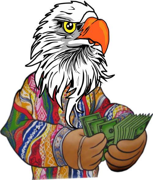 Eagle,money,cartoon - Eagle Cartoon (500x638), Png Download