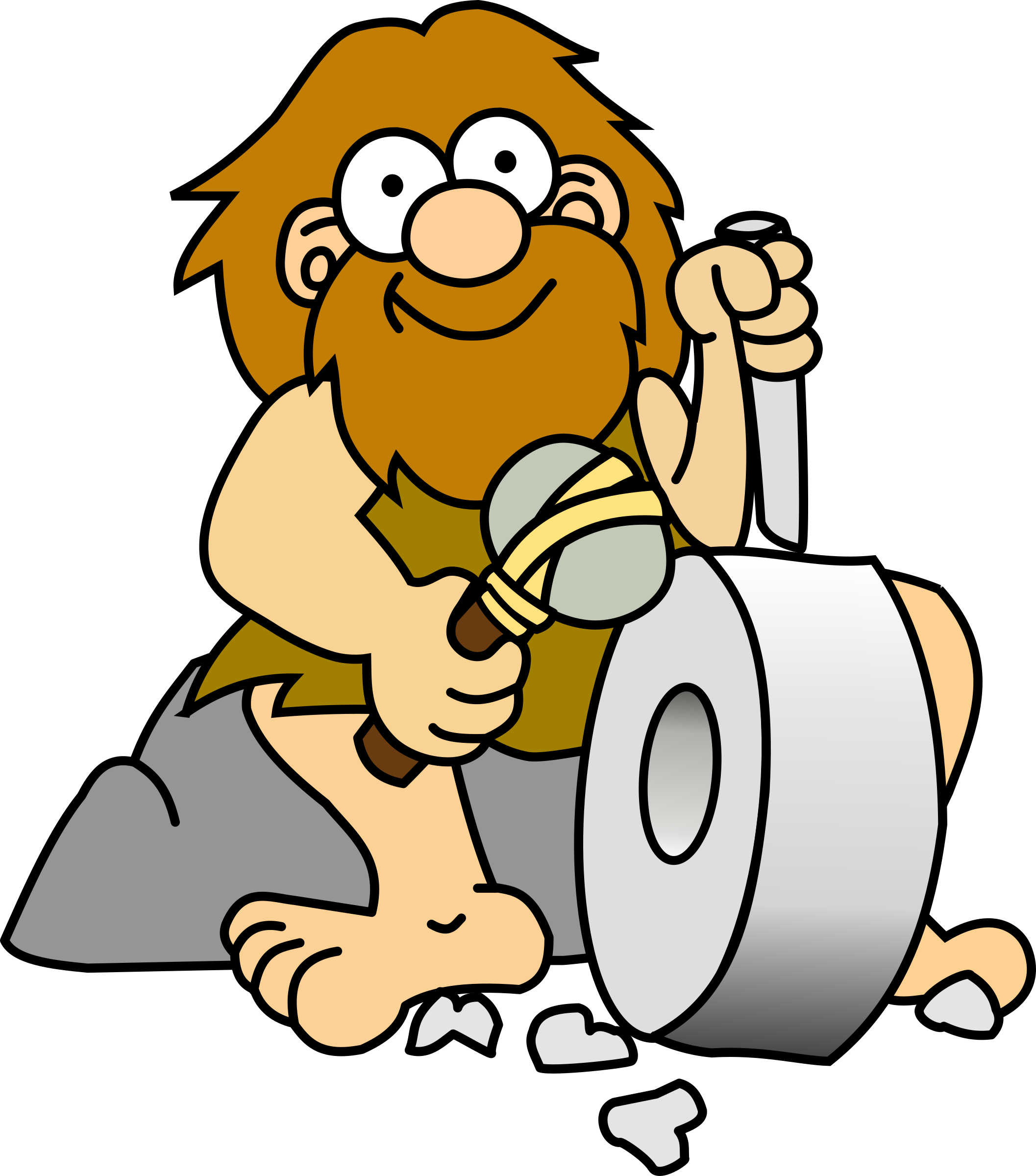 Pick And Hammer - Caveman Png (2114x2400), Png Download