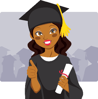Png Royalty Free Download African American Graduate - African American Graduation Clipart (394x399), Png Download