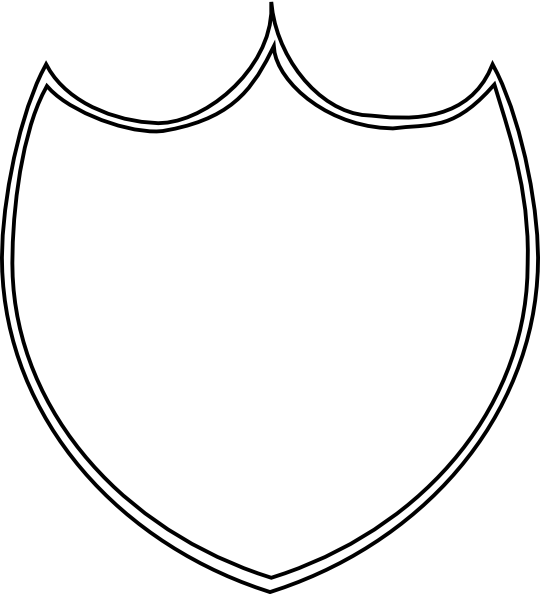 Double Shield Outline Modified Clip Art At Clker Com - Circle (540x594), Png Download