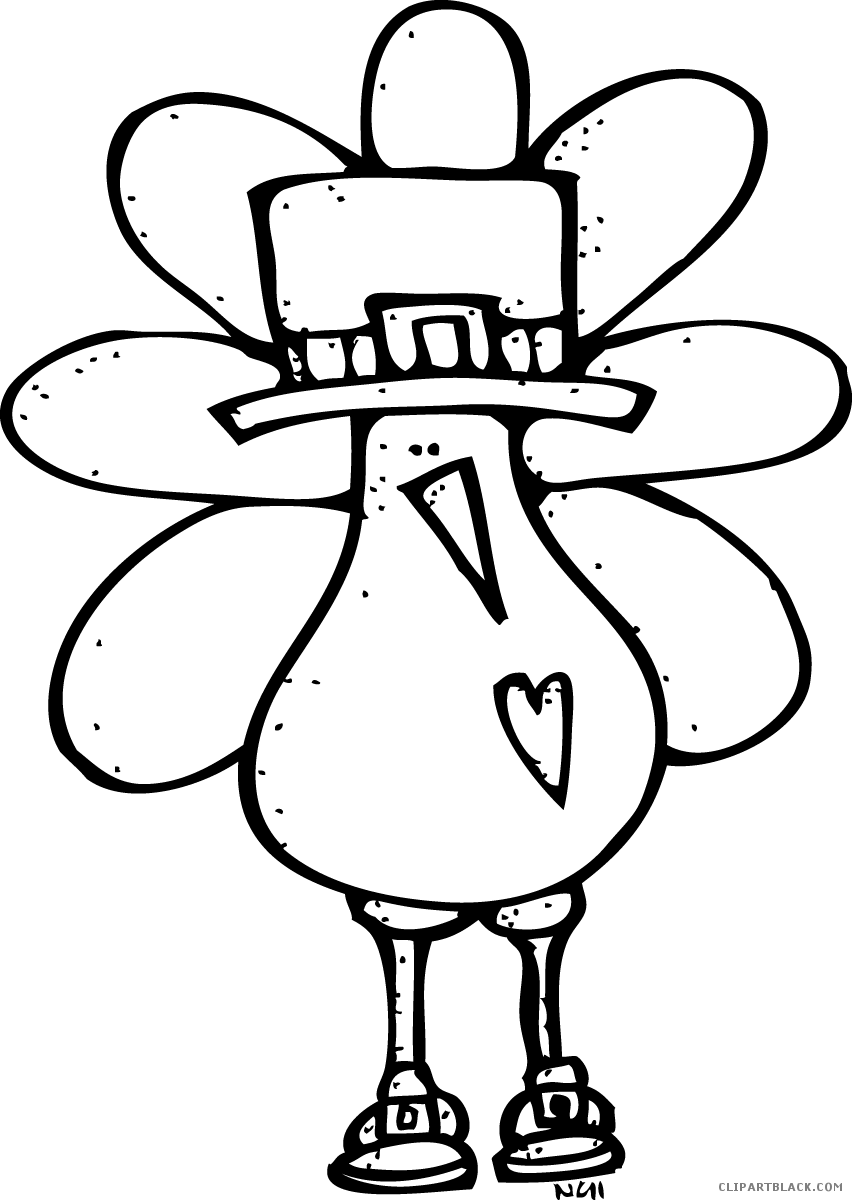 19 Thanksgiving Turkey Clipart Transpa Library Black - Cute Turkey Clipart Black And White (852x1200), Png Download