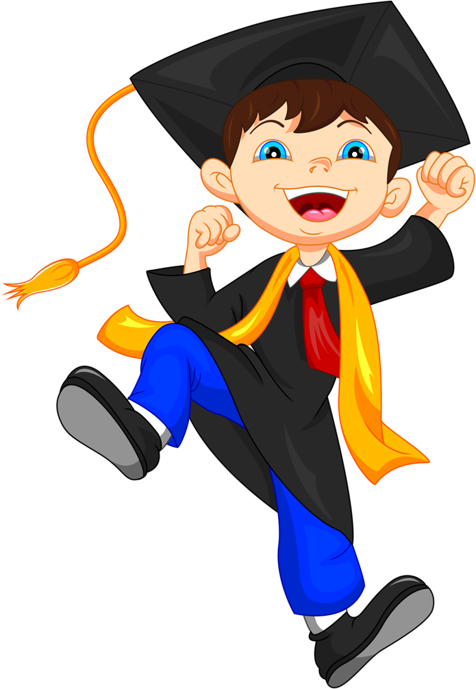 Svg Royalty Free Boy Graduate Clipart - Graduation Cartoon (759x1024), Png Download