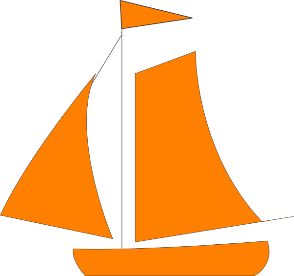 Boat Clip Art Orange (600x565), Png Download