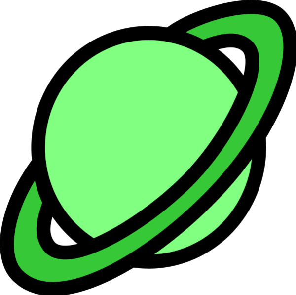 Planets Clipart Ring Png - Saturn Clipart Black And White (600x597), Png Download