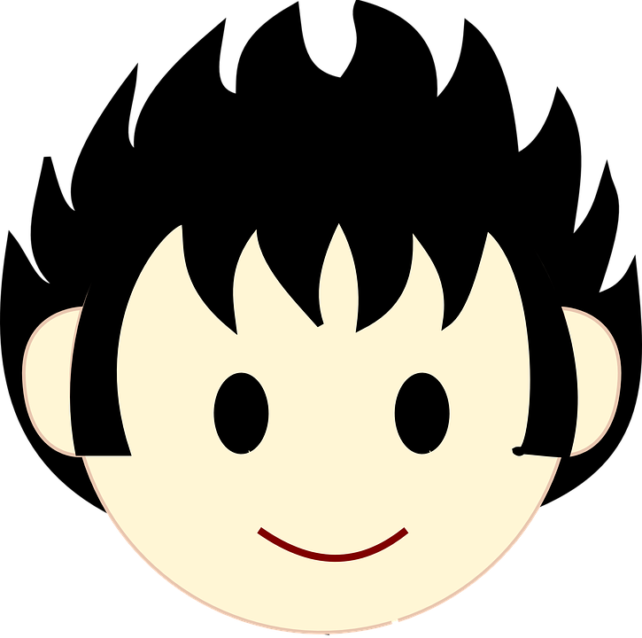 Hair Clipart Dark Hair - Boy Face Vector Png (725x720), Png Download