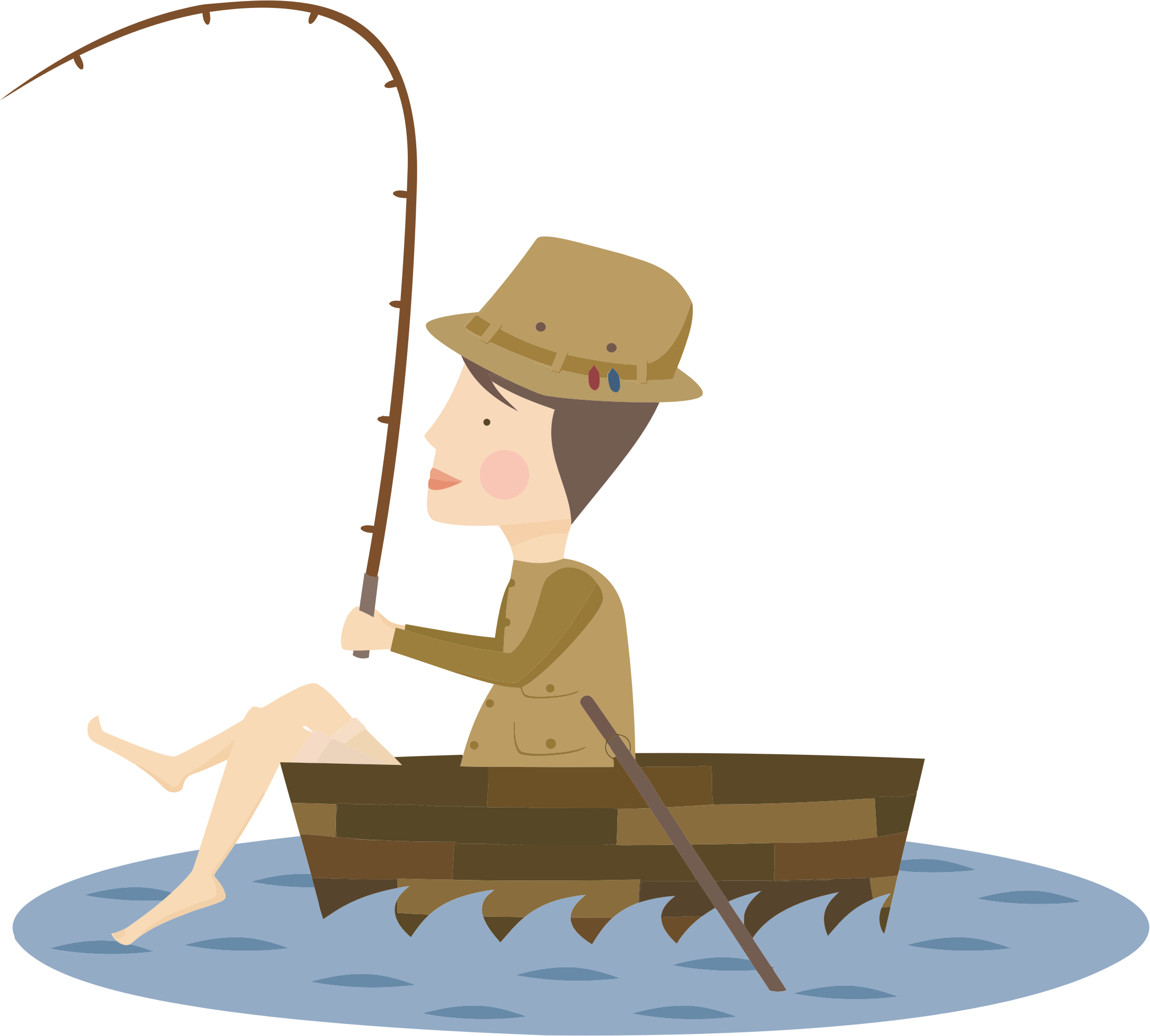 Man Fishing From Boat Clipart - Fisherman Png (2000x1802), Png Download