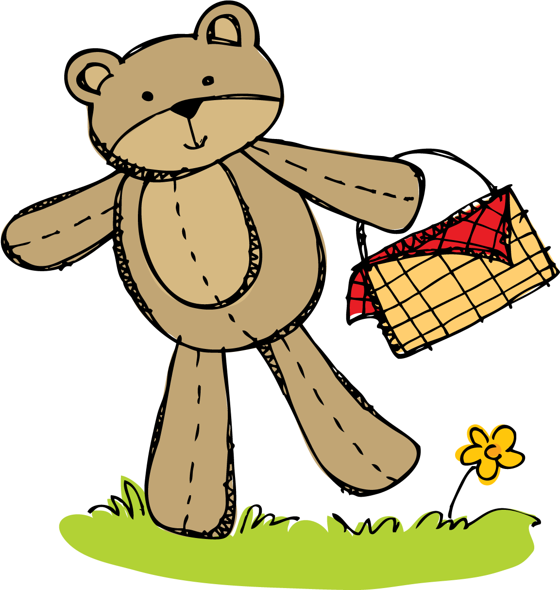 Cartoon Images For Teddy Bear - Cartoon Teddy Bear Picnic (1184x1225), Png Download